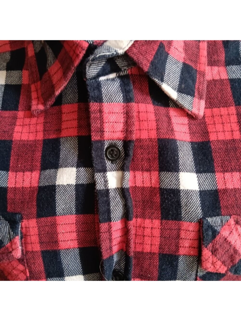 True Vintage Skater Flannel Shirt Medium 1980's Red & Black Plaid Long Sleeve